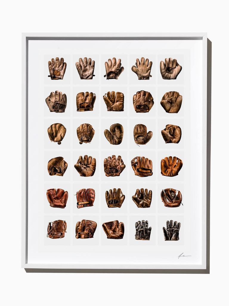 Fine Art Print - 30 Vintage Baseball Gloves