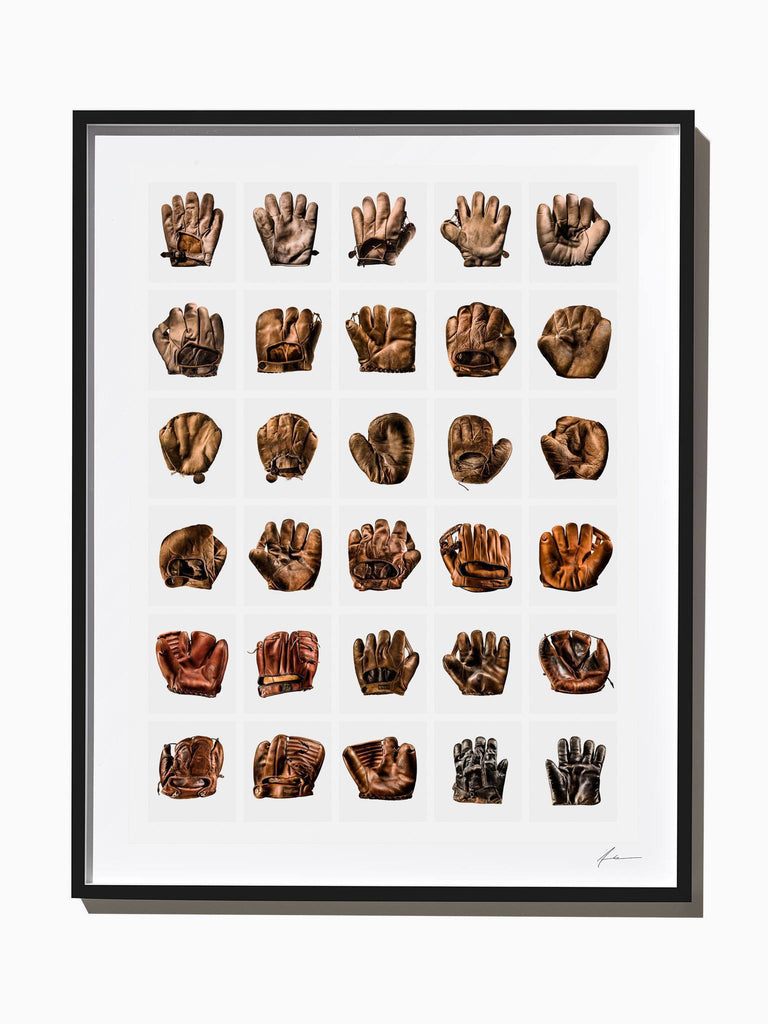 Fine Art Print - 30 Vintage Baseball Gloves