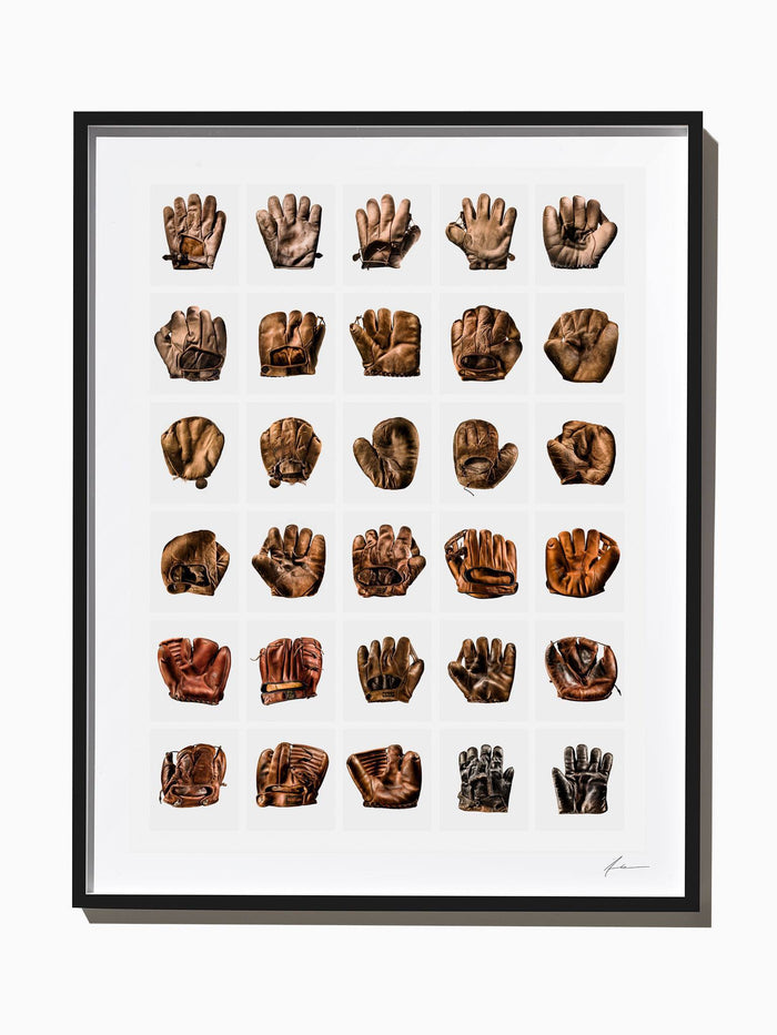 Fine Art Print - 30 Vintage Baseball Gloves