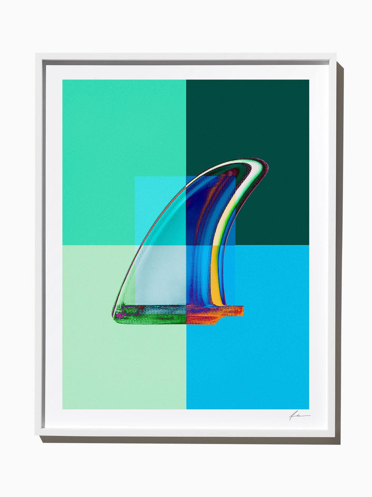 Fine Art Print - Interaction: Blue And Green Graphic Single Fin