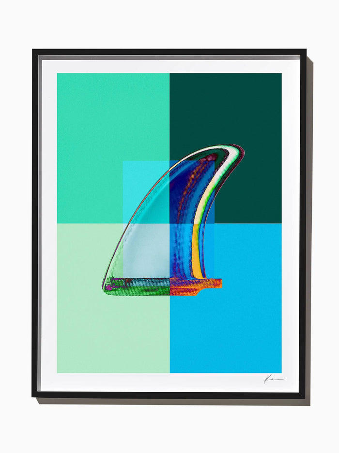 Fine Art Print - Interaction: Blue And Green Graphic Single Fin